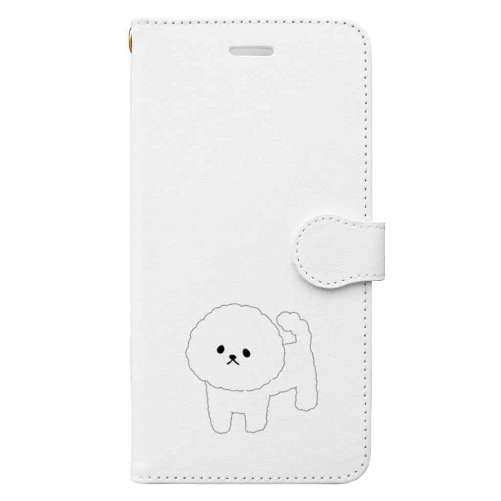 しょうゆごはんのビションフリーゼ もこふわ Book-Style Smartphone Case