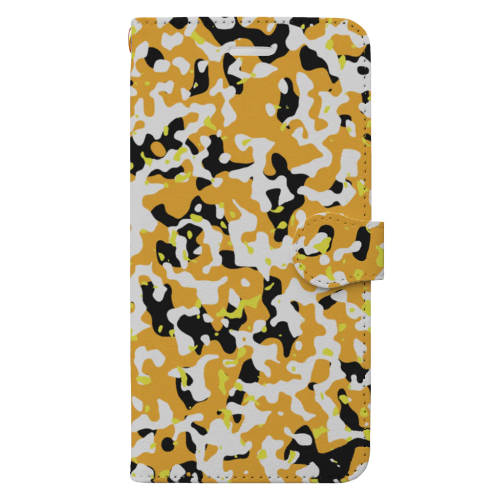 Military Casual LittleJoke のCamo AGR Yellow アグレッサー迷彩 黄色 手帳型スマホケース