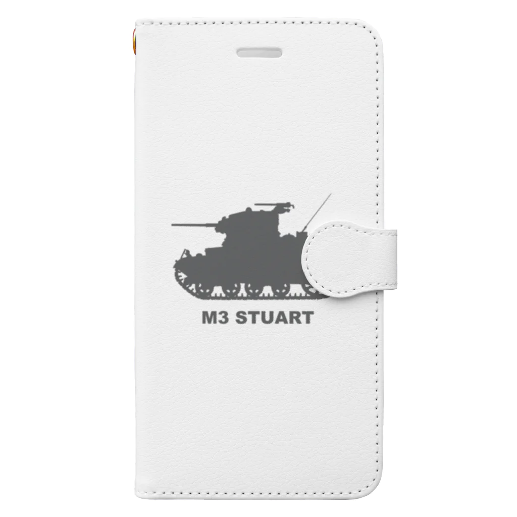 puikkoのM3軽戦車スチュアート（グレー） Book-Style Smartphone Case