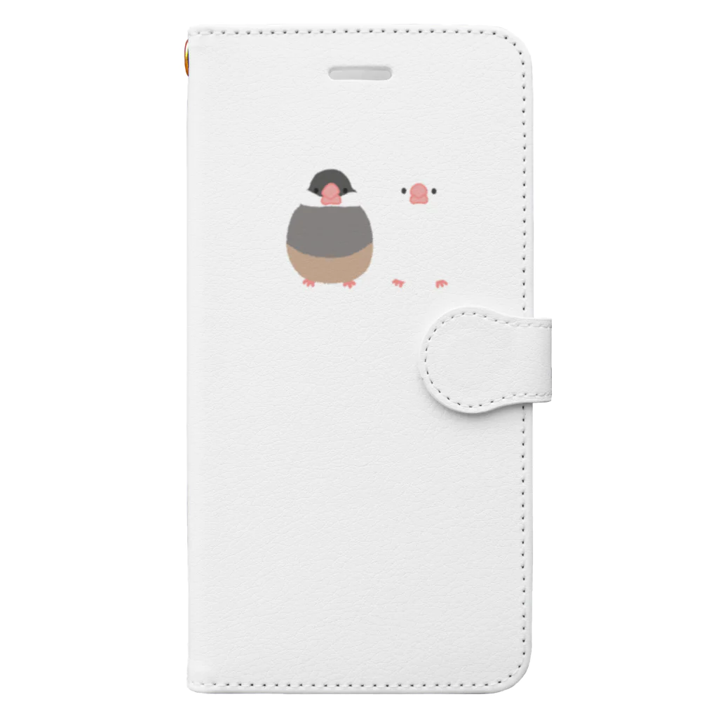 雛乃の文鳥グッズ屋さんの仲良し文鳥さんシリーズ Book-Style Smartphone Case