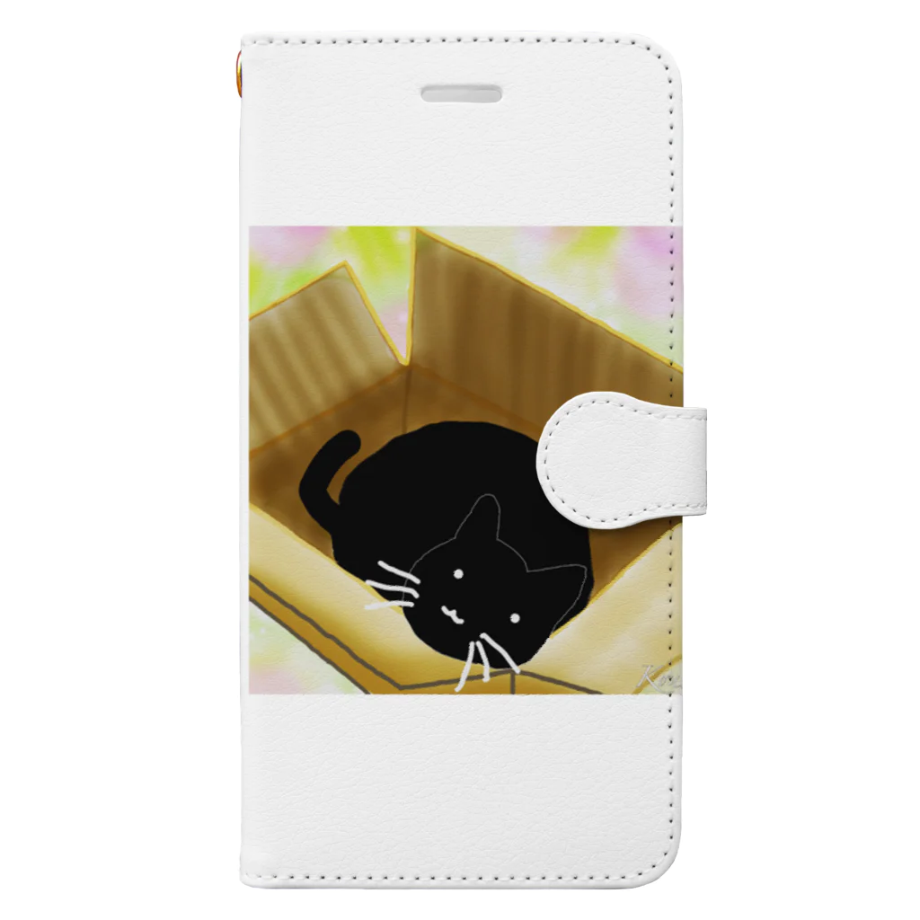 くろねこさんのくろねこさんと段ボール Book-Style Smartphone Case