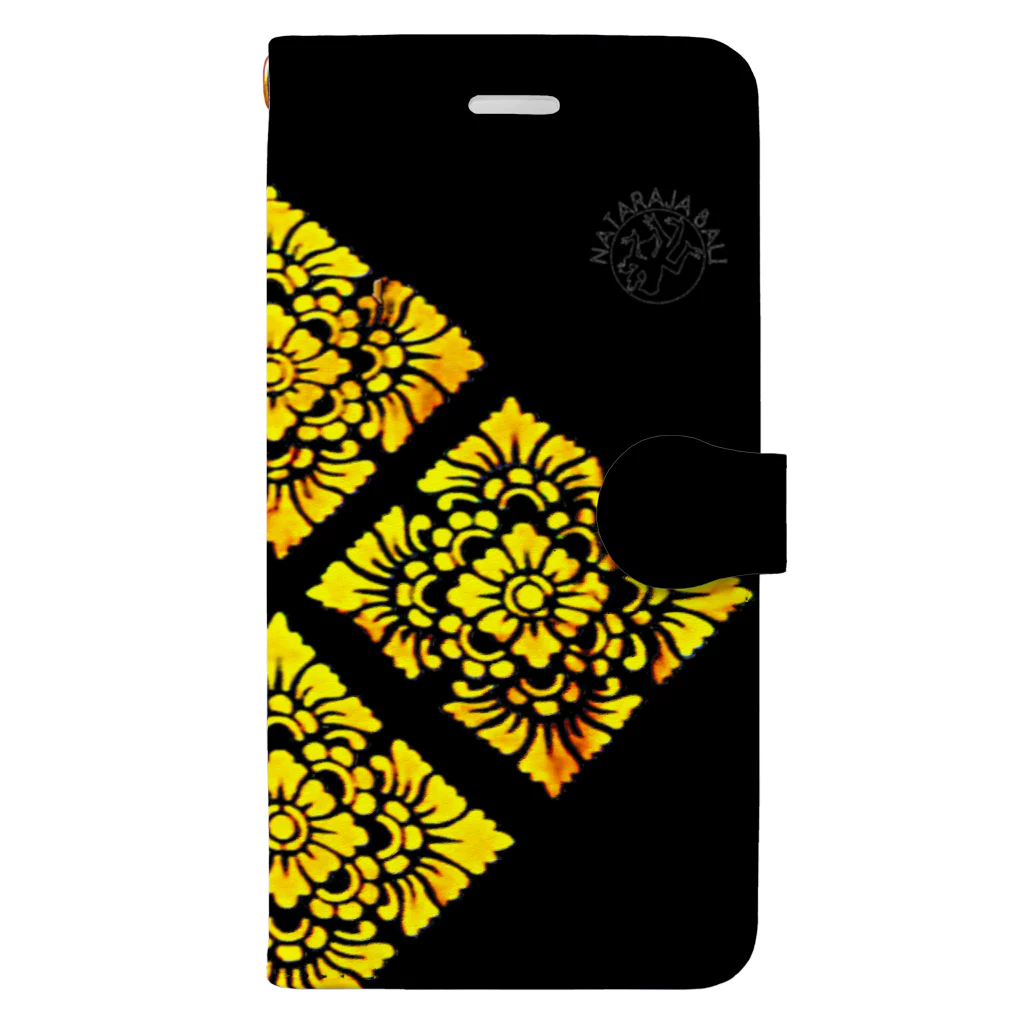 Toko Nataraja Baliのバリ菱ｘ４でか黒　金風 Book-Style Smartphone Case