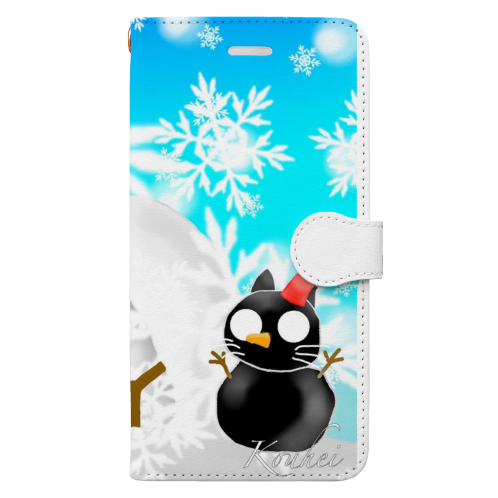 くろねこさんのくろねこさんと雪だるま Book-Style Smartphone Case