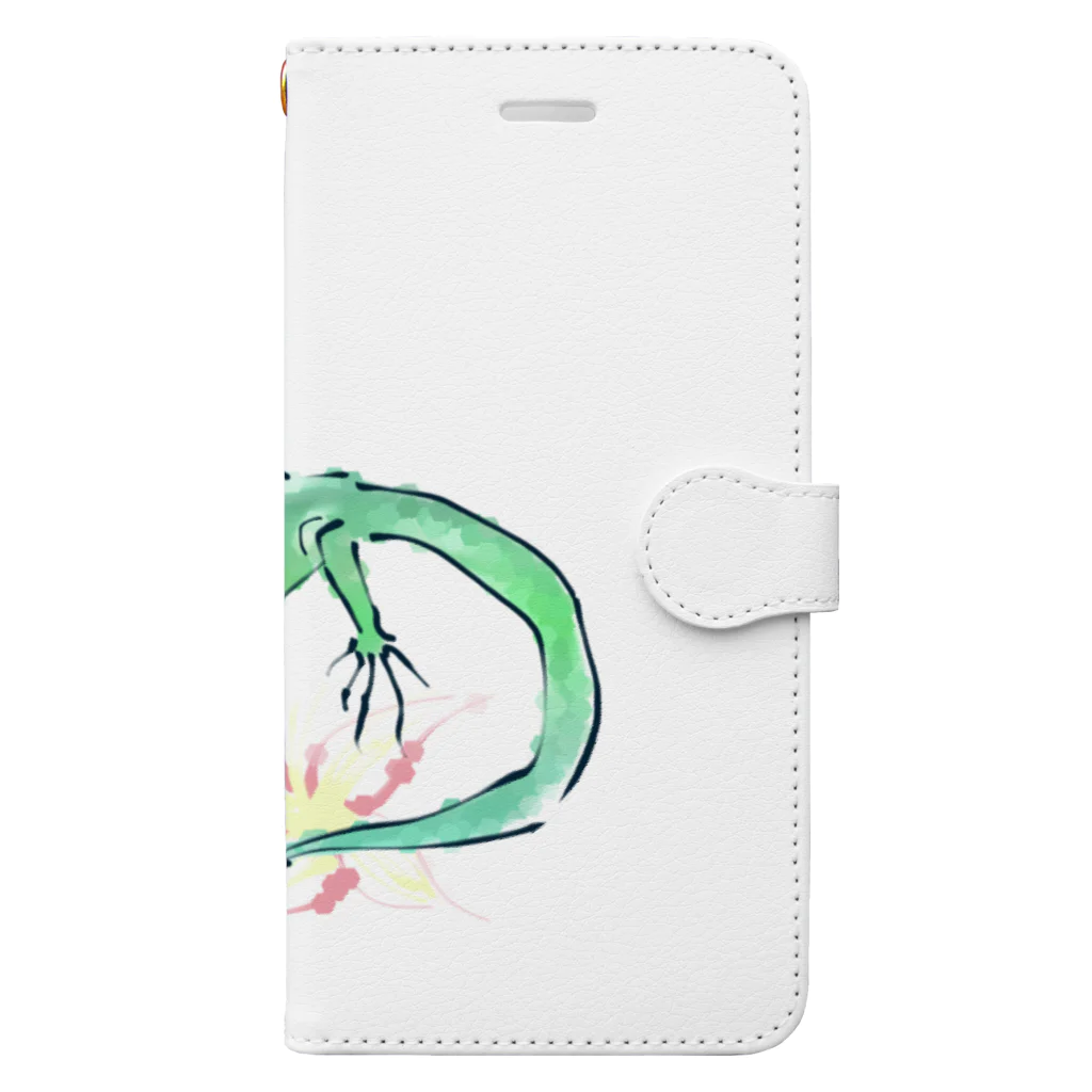 Sumireptiles🐍__爬虫類・生き物グッズのミドリガストロカナヘビ ver.2 Book-Style Smartphone Case