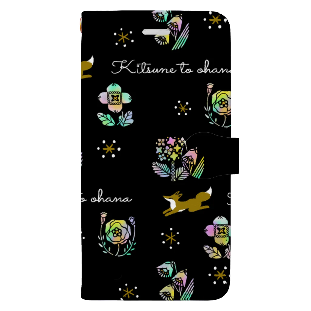 comenchiのキツネとお花 Book-Style Smartphone Case