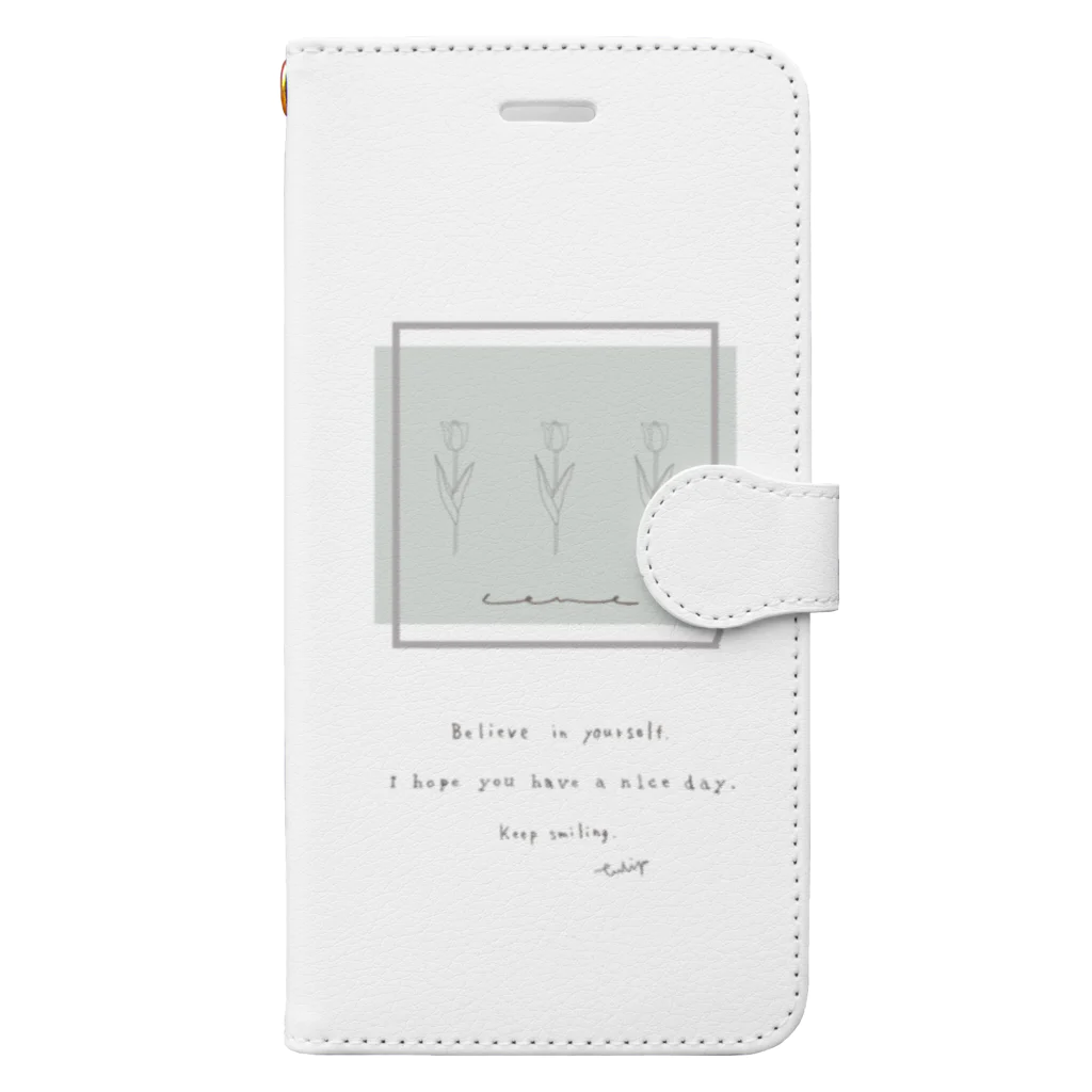 rilybiiのbabygray* mintgreen Book-Style Smartphone Case