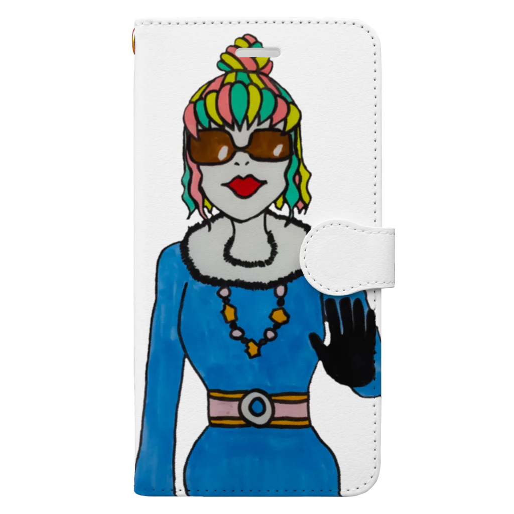 S2ショップのColorful Hair Woman No.4 Book-Style Smartphone Case