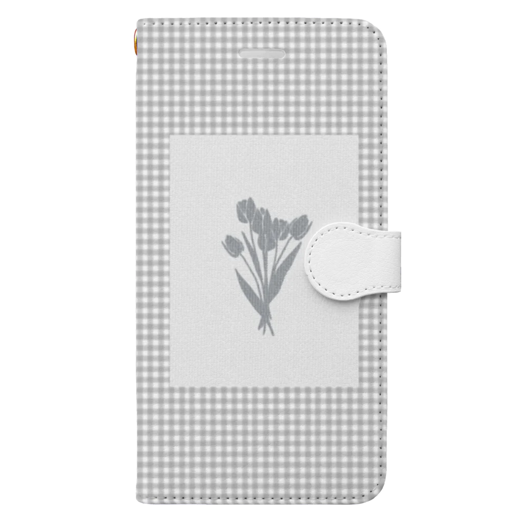 rilybiiのbouquet *ギンガムチェック Book-Style Smartphone Case