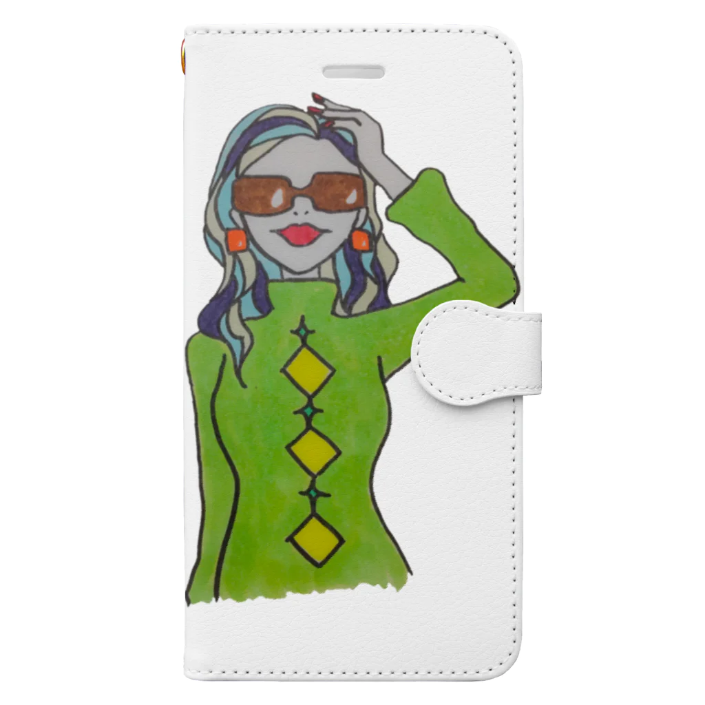 S2ショップのColorful Hair Woman No.5 Book-Style Smartphone Case