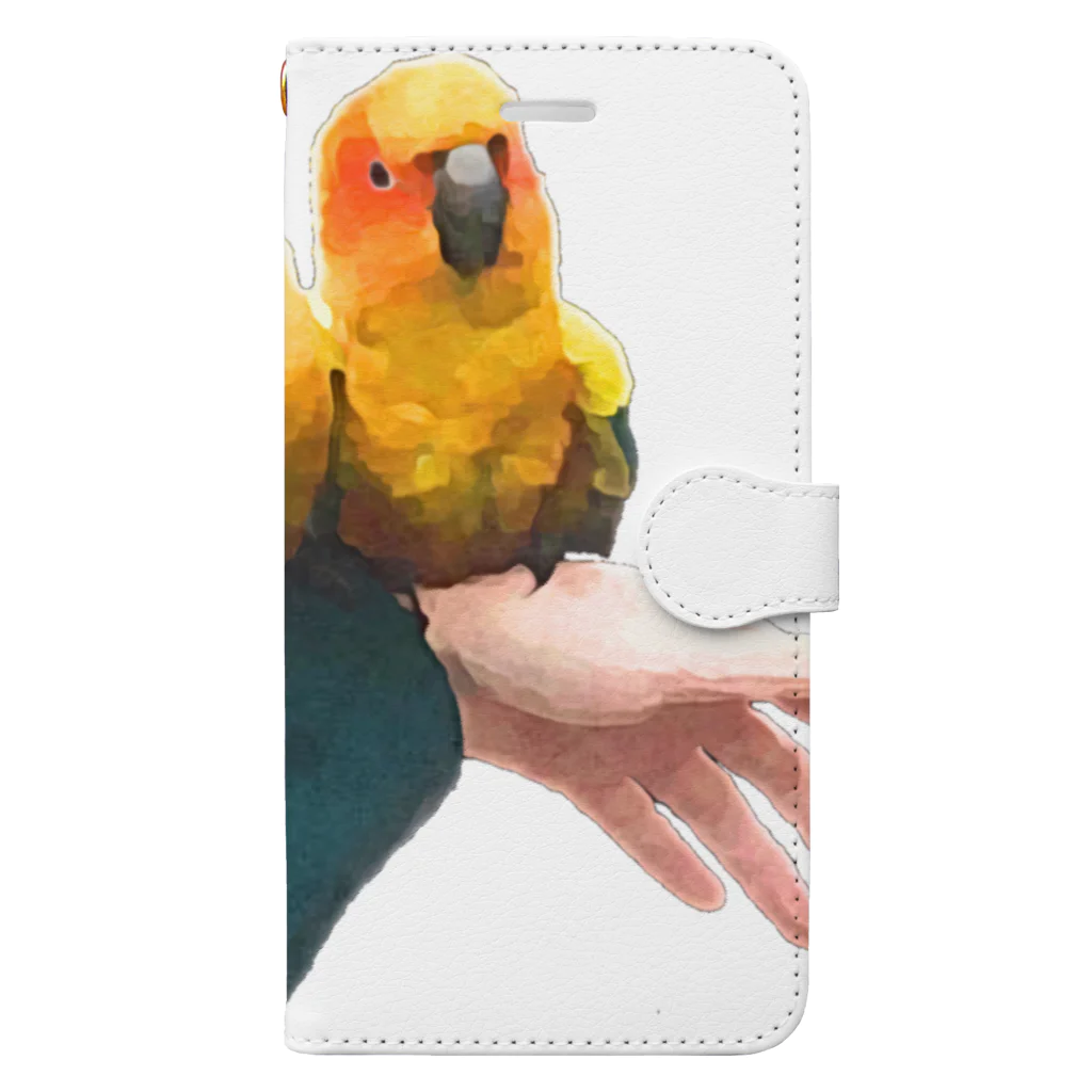 鳥愛のインコ Book-Style Smartphone Case