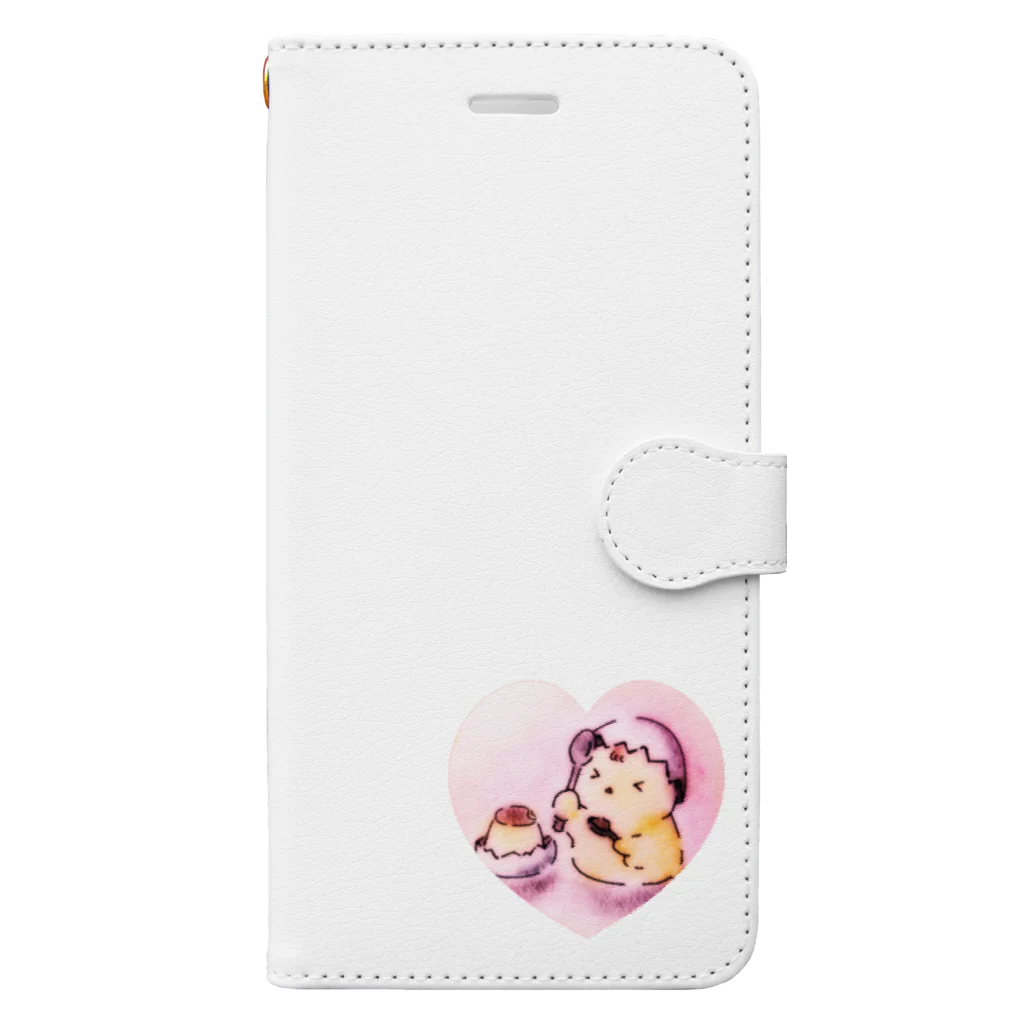 まひろのぴよちゃんとプリン（ハート） Book-Style Smartphone Case