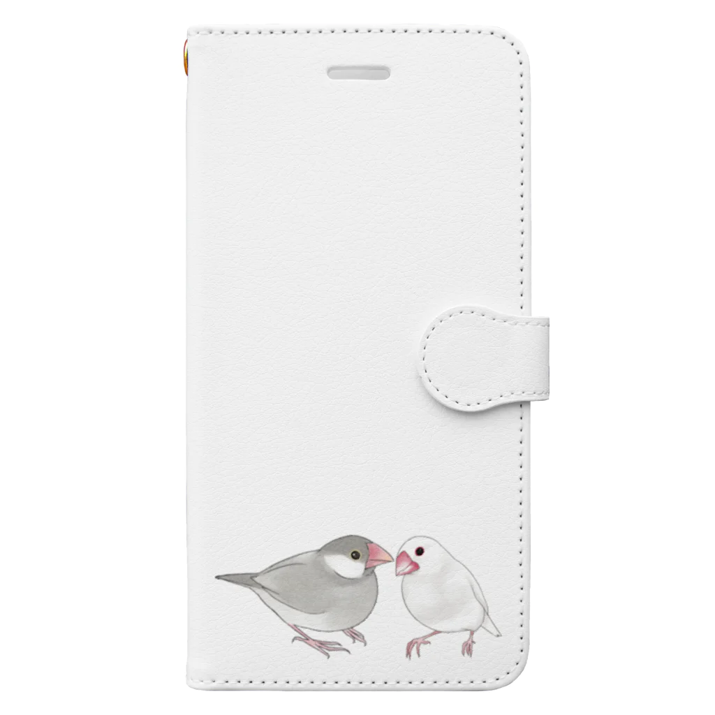 まめるりはことりの幸せ文鳥ちゃん【まめるりはことり】 Book-Style Smartphone Case