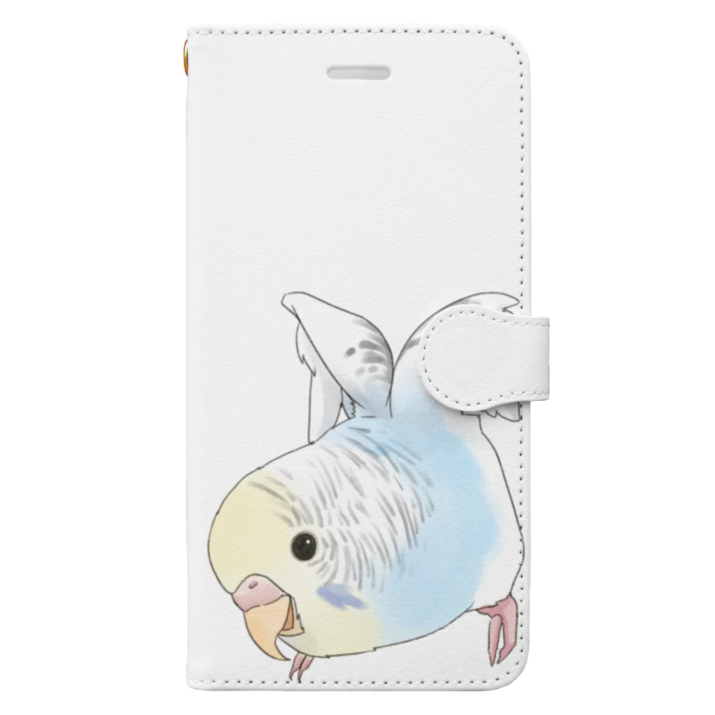 まめるりはことりのご機嫌羽セキセイインコちゃん【まめるりはことり】 Book-Style Smartphone Case