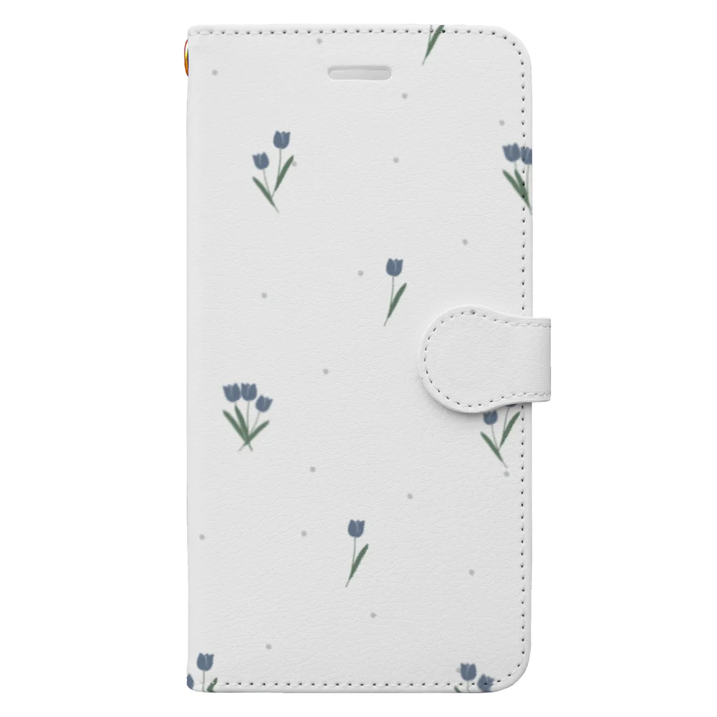 rilybiiのdot *flower pattern 手帳型スマホケース