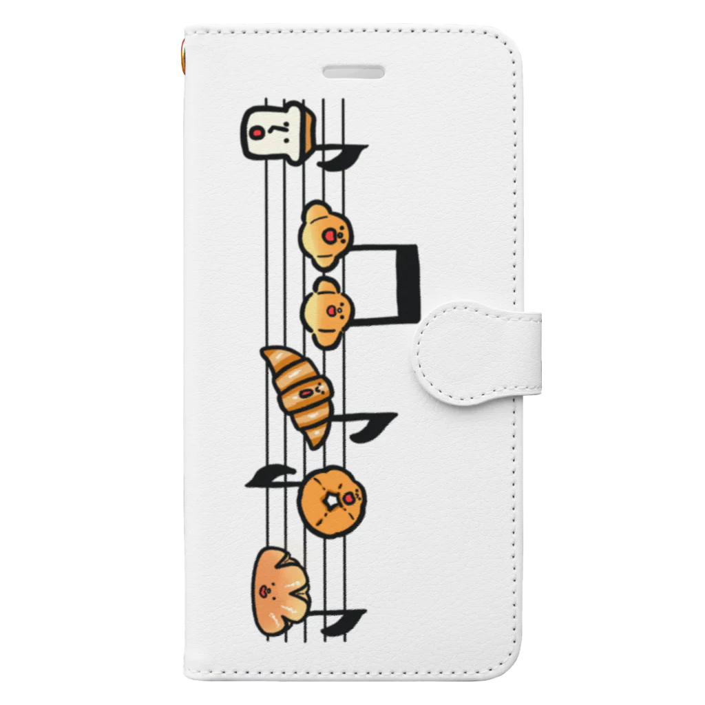 とことこ(パンの人)のパンの五線譜 Book-Style Smartphone Case