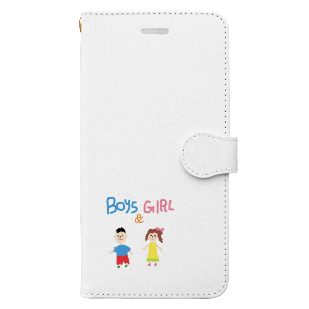 絵が下手な人。のBoys & Girls 手帳型スマホケース