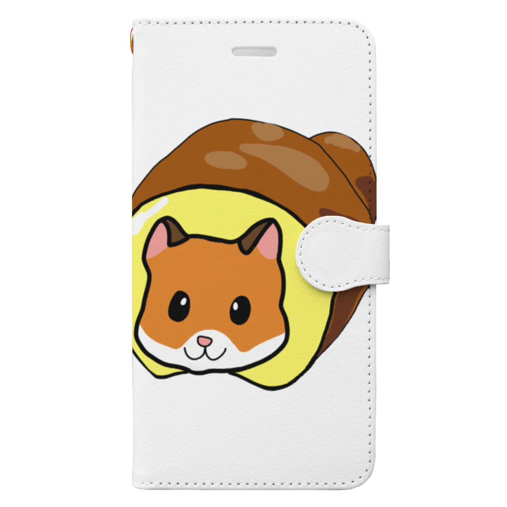 ハムぱん☆ハムロール＠直売店のハムロール（裏系はロゴ付き） Book-Style Smartphone Case