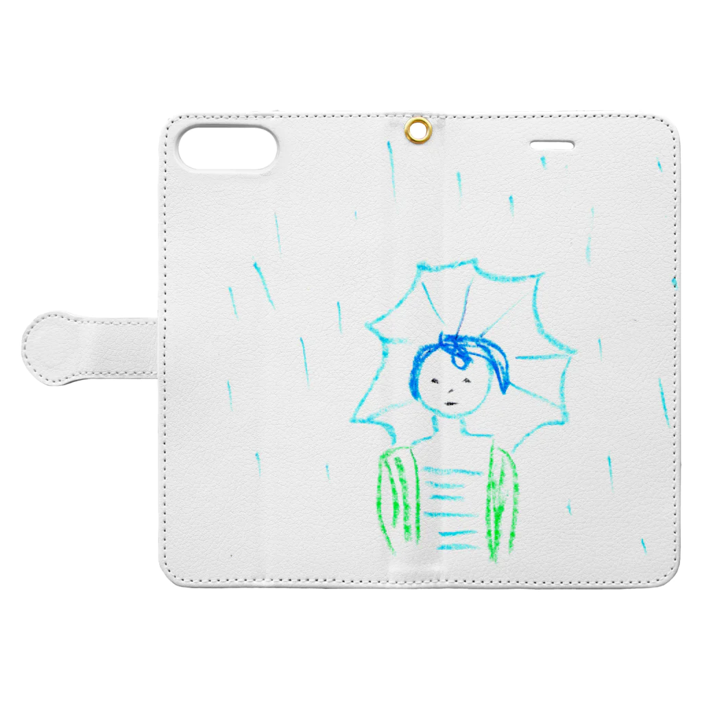 kentarococoのばか。雨の、ばか。 Book-Style Smartphone Case:Opened (outside)