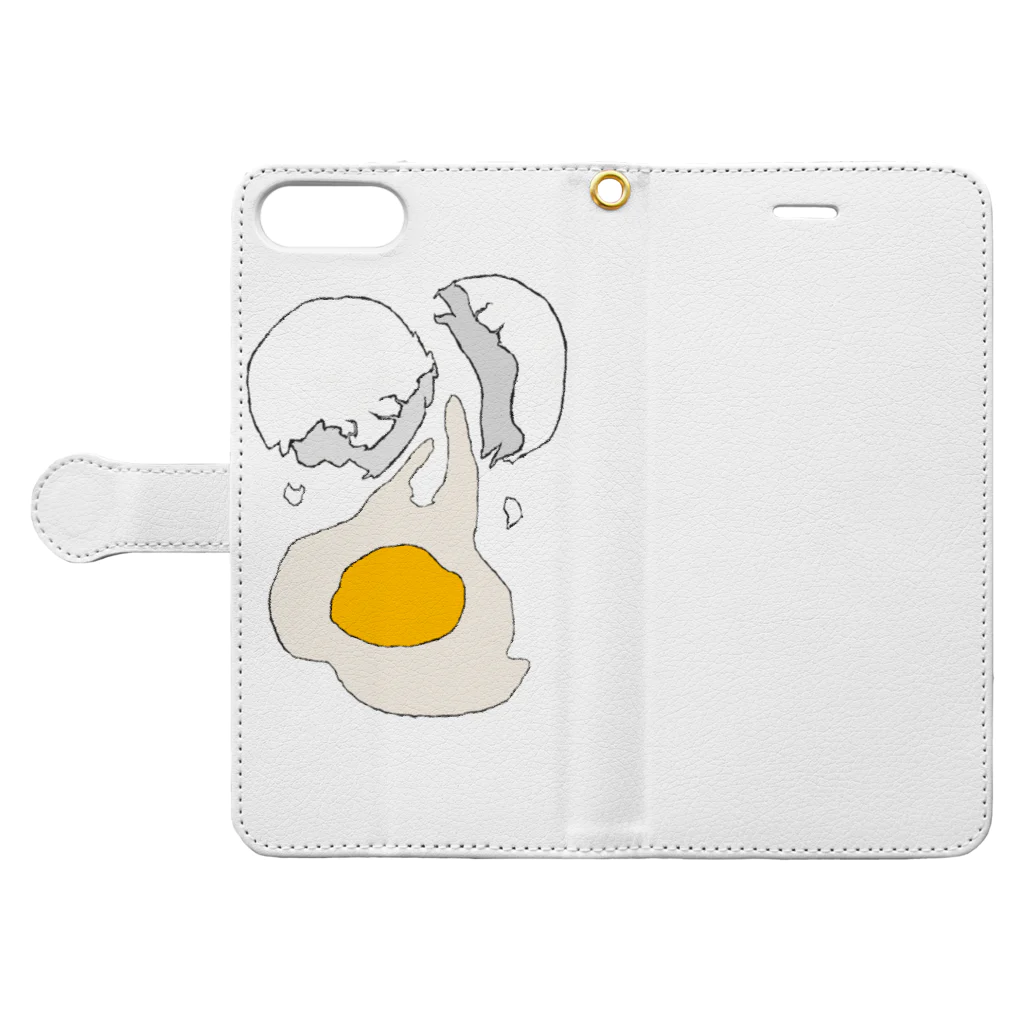 126.comの Egg broke 手帳型スマホケースを開いた場合(外側)