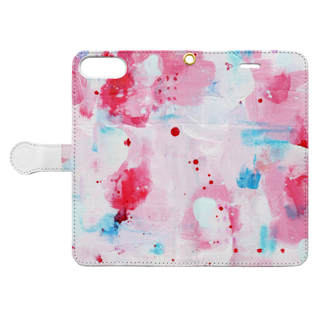 oka emiのpale pink Book-Style Smartphone Case:Opened (outside)