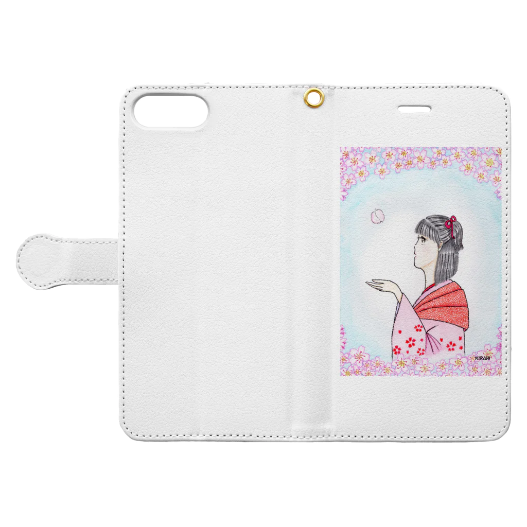 KIRARIの夢色雑貨屋さんの｢ひ・と・ひ・ら｣ Book-Style Smartphone Case:Opened (outside)