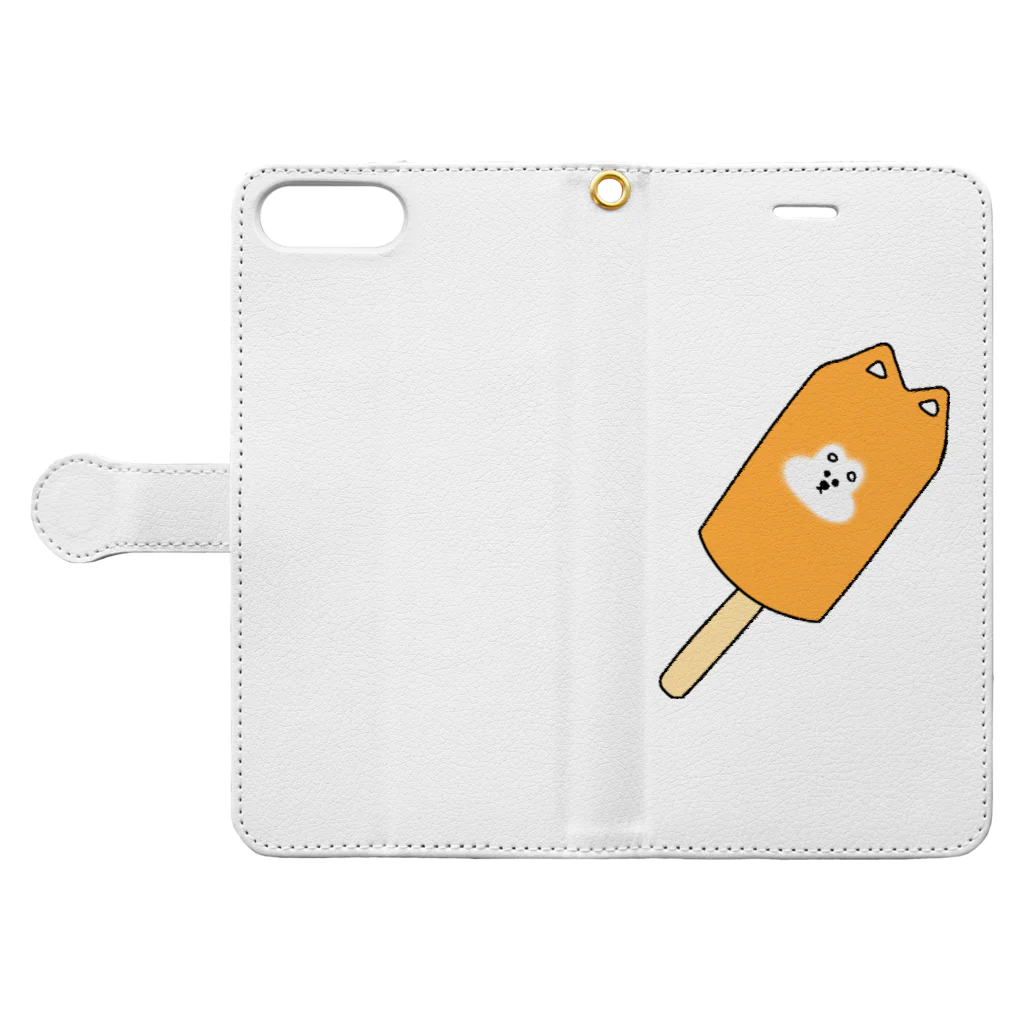 KIKITEKI_LABORATORYの変形アイス 柴犬 Book-Style Smartphone Case:Opened (outside)