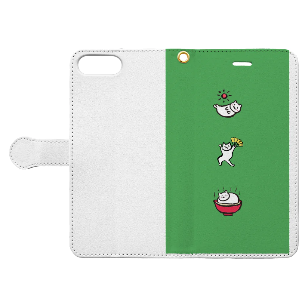 ねこポッポのねこたち Book-Style Smartphone Case:Opened (outside)