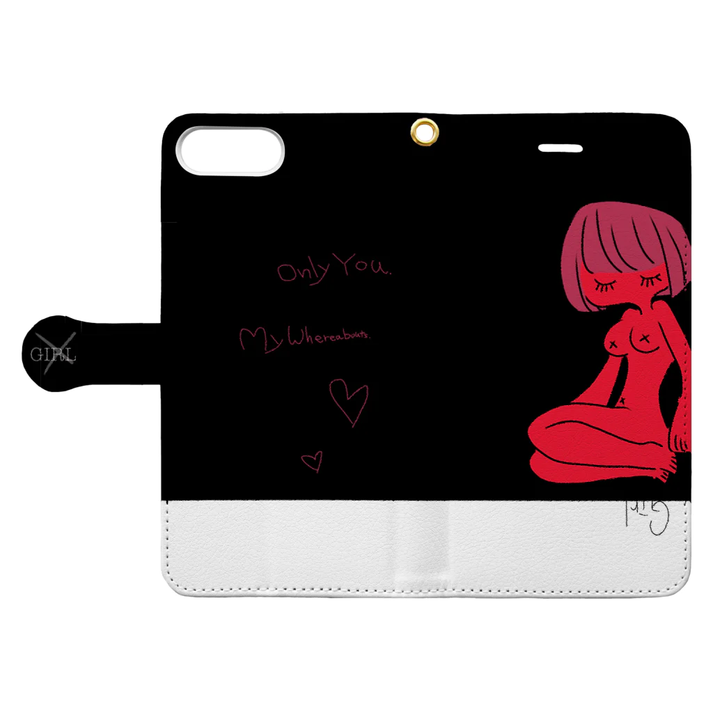 Ranomaru.のREDGirl Book-Style Smartphone Case:Opened (outside)
