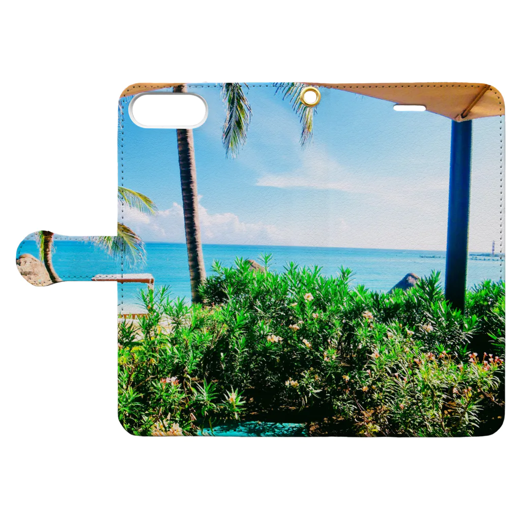 Una Villa Shopのビーチリゾート３ Book-Style Smartphone Case:Opened (outside)