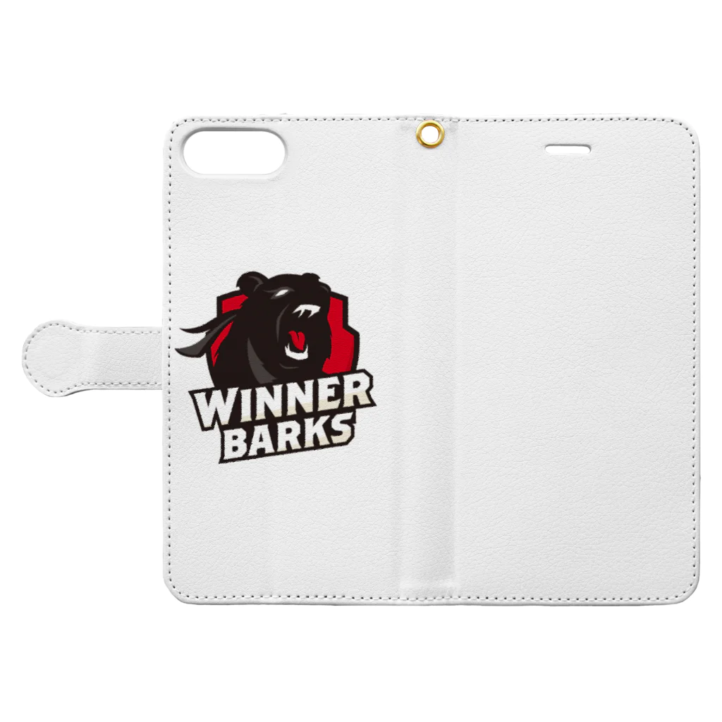 WinnerBarks Ent.のWinnerBarksチームロゴ 手帳型スマホケースを開いた場合(外側)