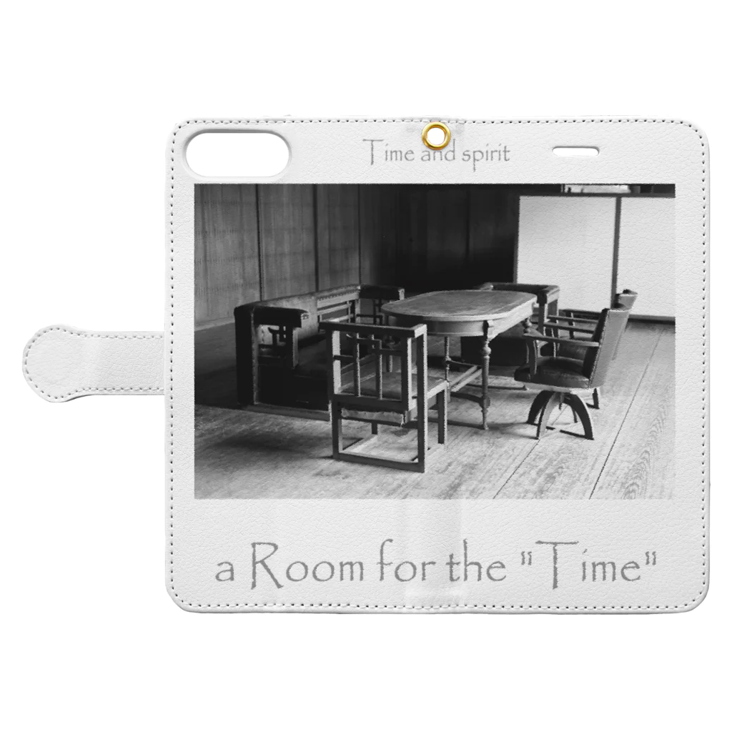 Kazumichi Otsubo's Souvenir departmentのa Room for the "Time" ~ BW 手帳型スマホケースを開いた場合(外側)