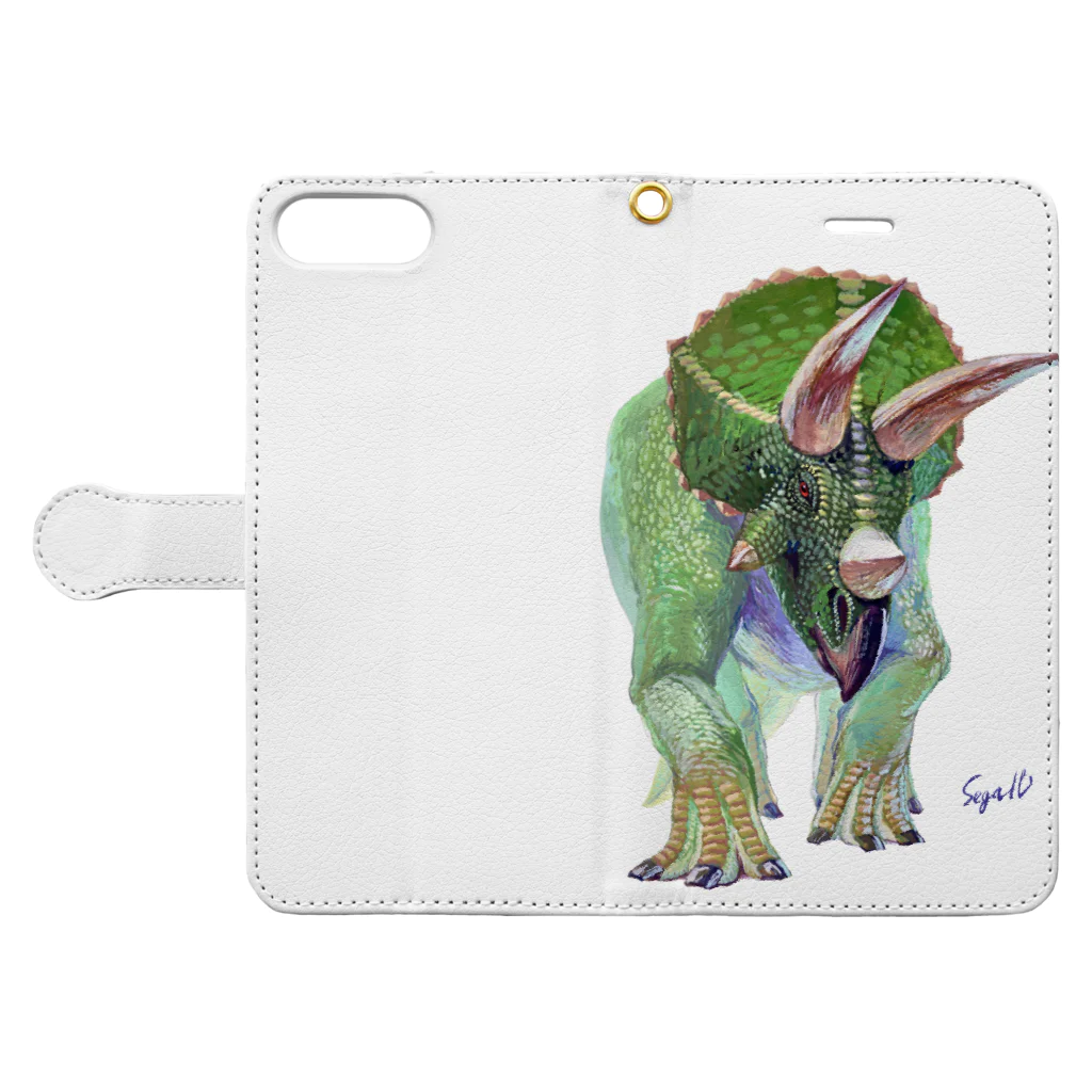 segasworksのTriceratops Book-Style Smartphone Case:Opened (outside)