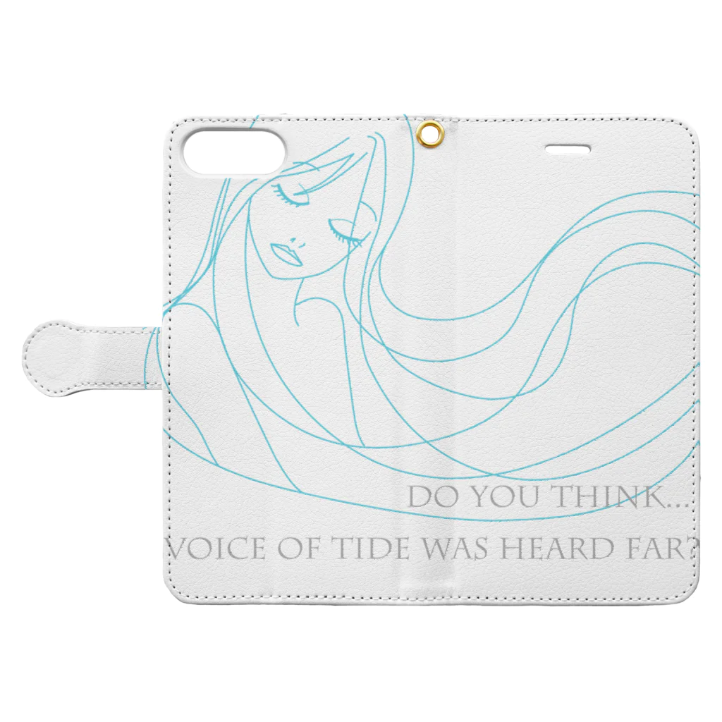 Loysa_SuunnitteluのDo you think... voice of tide was heard far? Book-Style Smartphone Case:Opened (outside)