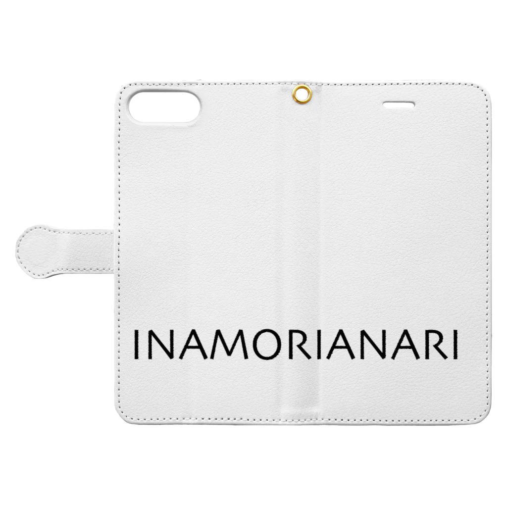 fdy.incのINAMORIANARI_BLACK 手帳型スマホケースを開いた場合(外側)