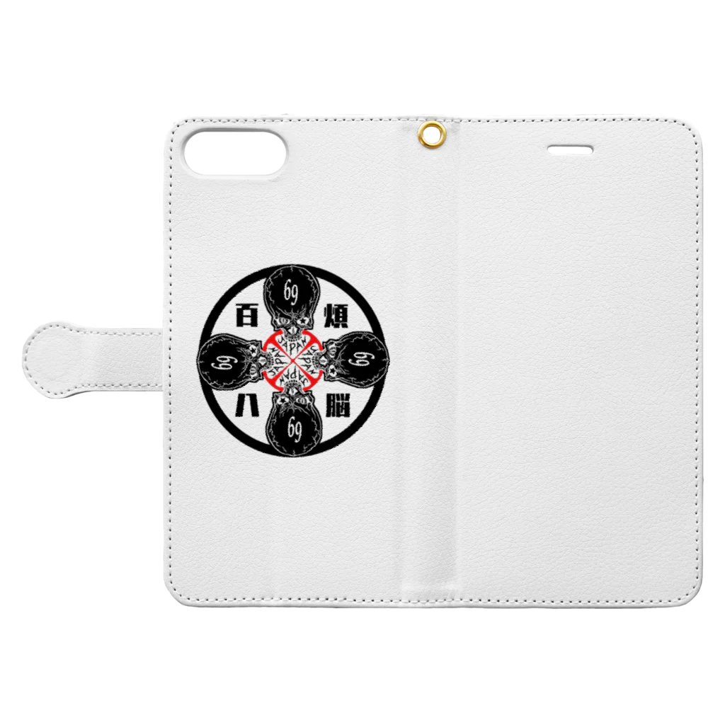 NEOJAPANESESTYLE                               のSkull Rock  Book-Style Smartphone Case:Opened (outside)
