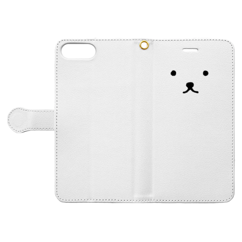 sugar-yuのうさぎさんの顔 Book-Style Smartphone Case:Opened (outside)