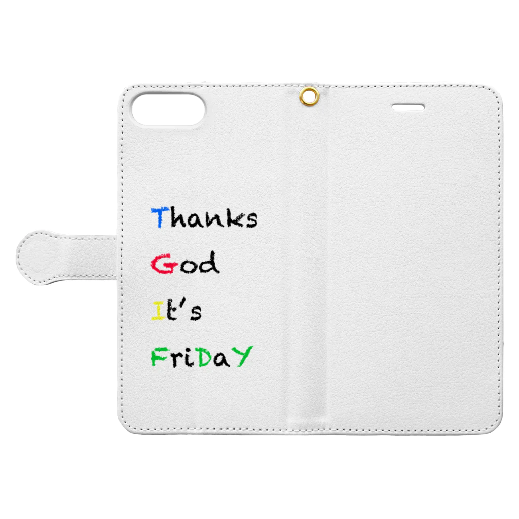 fdy.incのTGIF_black Book-Style Smartphone Case:Opened (outside)