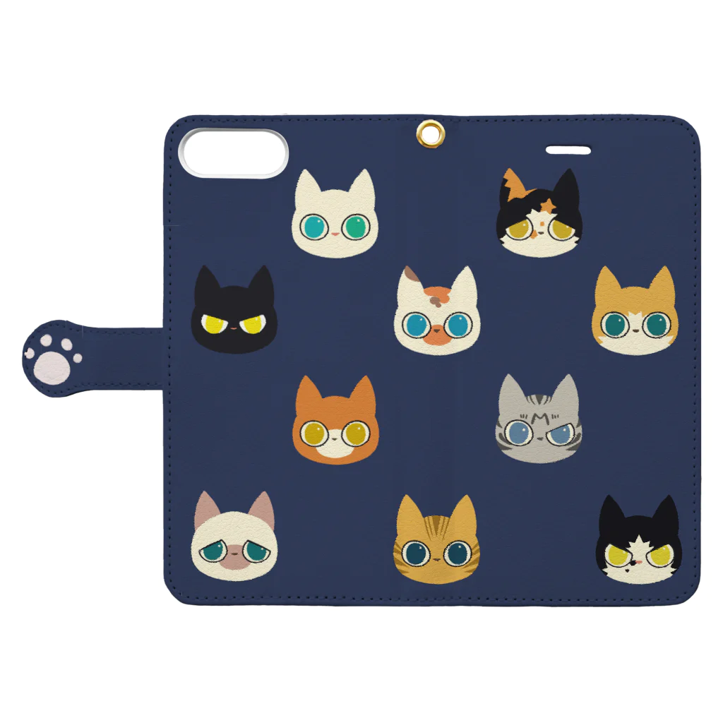 ROCOのねこたま Book-Style Smartphone Case:Opened (outside)