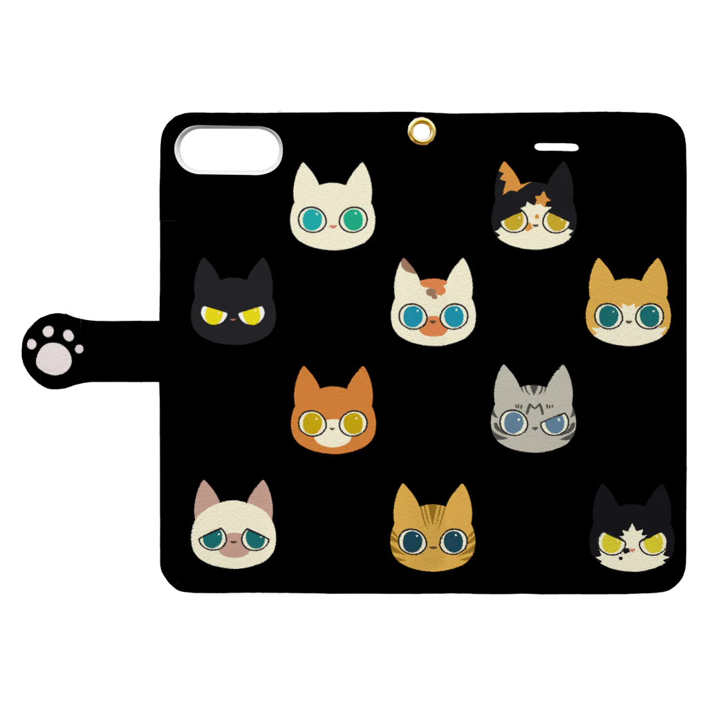 ROCOのねこたま Book-Style Smartphone Case:Opened (outside)
