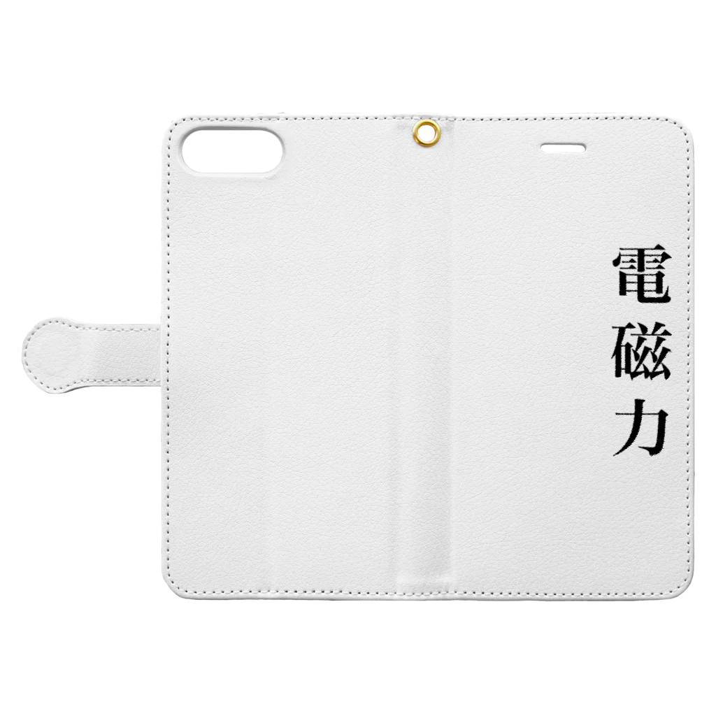 思いついた言葉集めましたの電磁力 Book-Style Smartphone Case:Opened (outside)