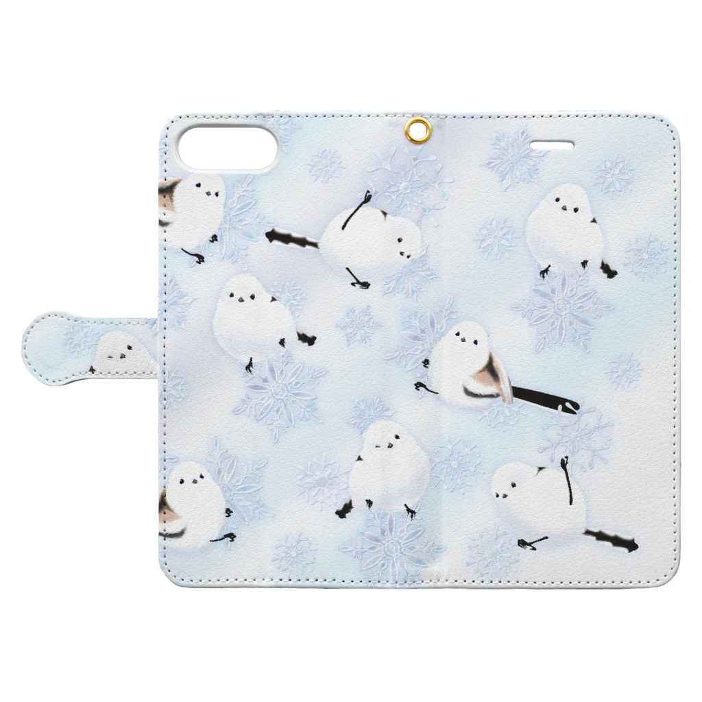 楓工房 ＊suzuri店＊の雪の妖精 Book-Style Smartphone Case:Opened (outside)