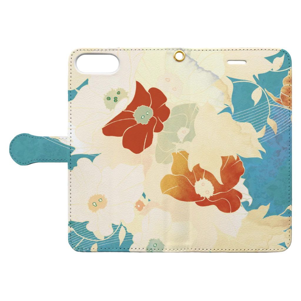 無孔笛の吹花 Book-Style Smartphone Case:Opened (outside)