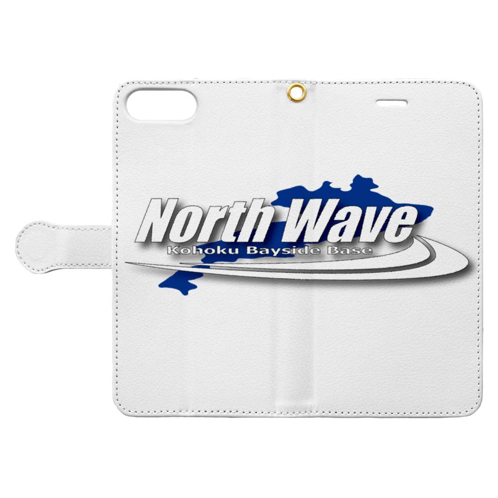 North Wave オリジナルグッズのNorth Wave 手帳型スマホケースを開いた場合(外側)