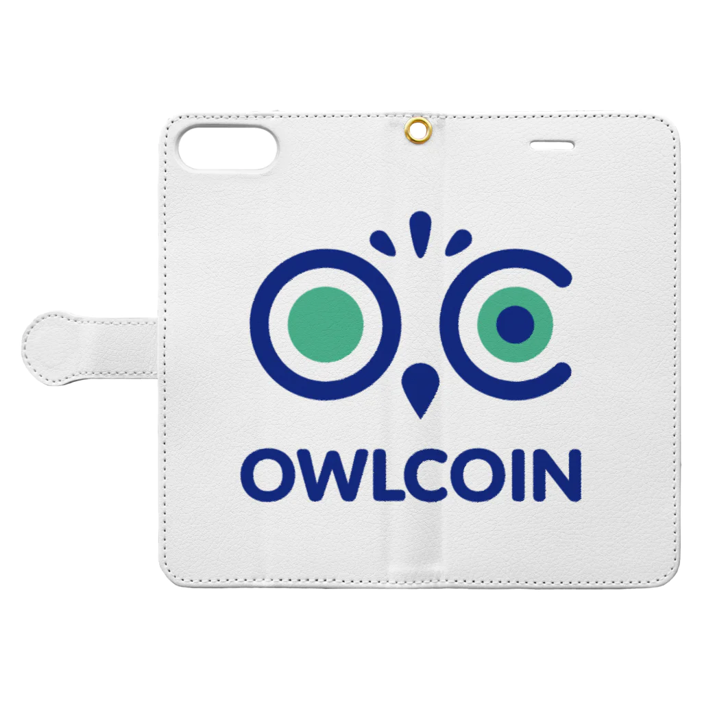 OWLCOIN ショップのOWLCOIN 手帳型スマホケースを開いた場合(外側)