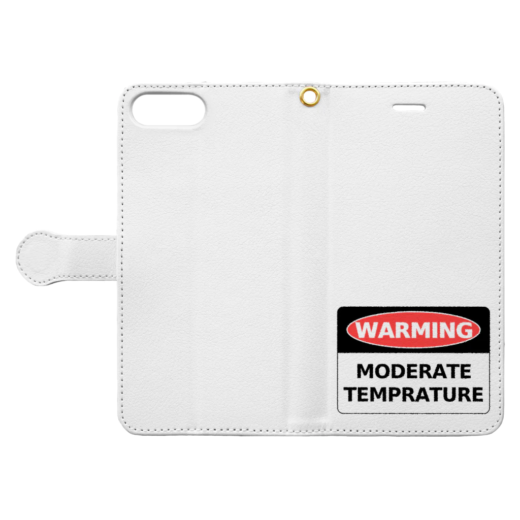 Miyanomae ManufacturingのWARMING MODERATE TEMPRATURE 手帳型スマホケースを開いた場合(外側)