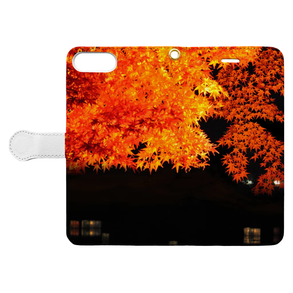 ふぉとすたの灯籠紅葉 Book-Style Smartphone Case:Opened (outside)