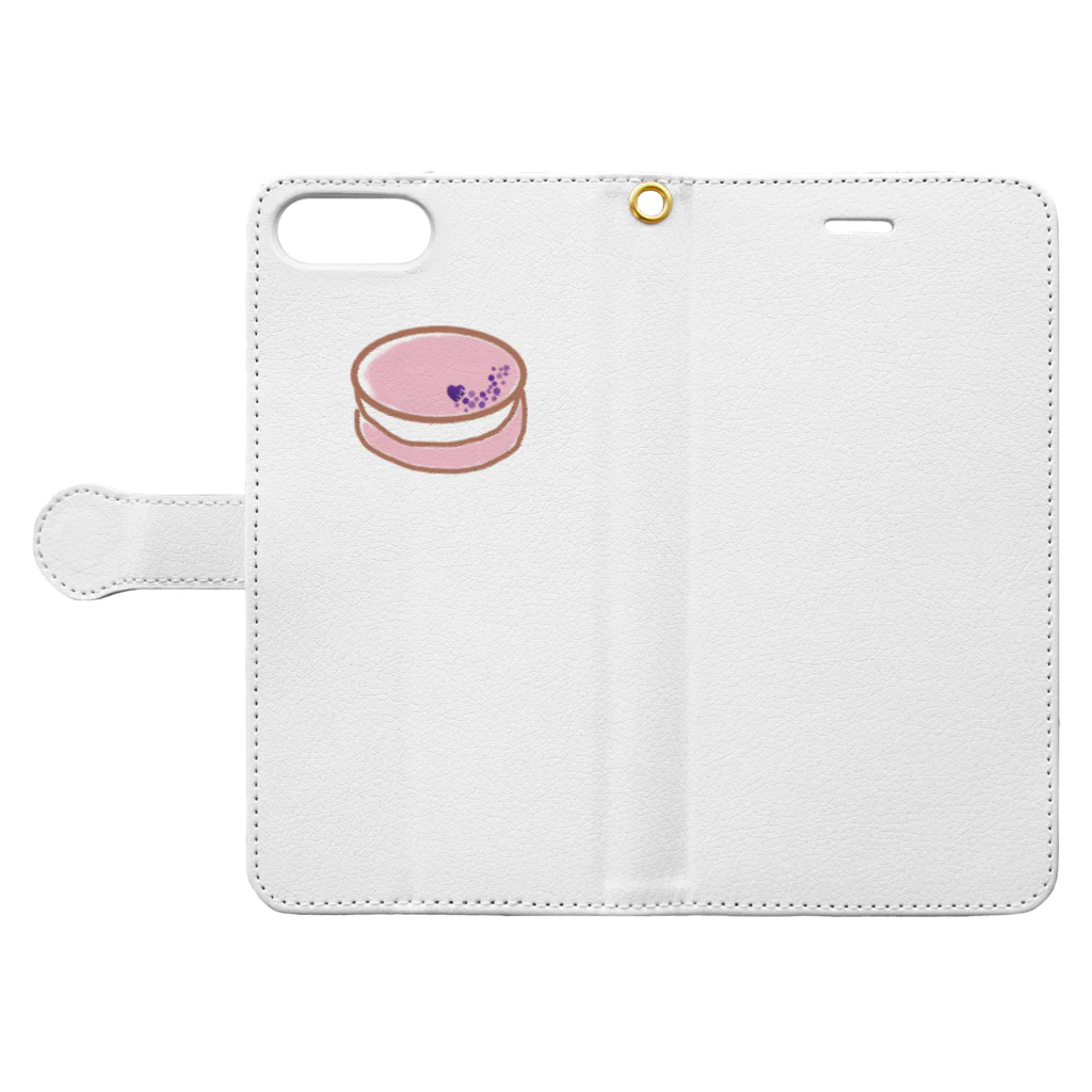 ＆Heartのマカロン＆Heart Book-Style Smartphone Case:Opened (outside)