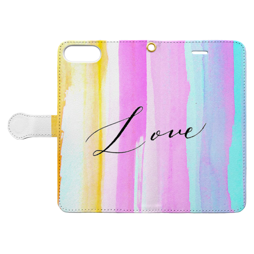 アクアリトゥンの春色Love Book-Style Smartphone Case:Opened (outside)