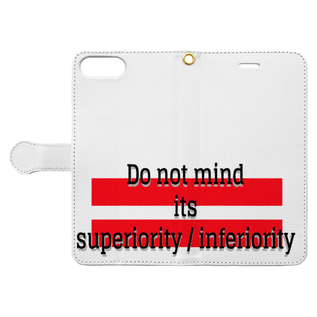 思いついた言葉集めましたのDo not mind its superiority / inferiority Book-Style Smartphone Case:Opened (outside)