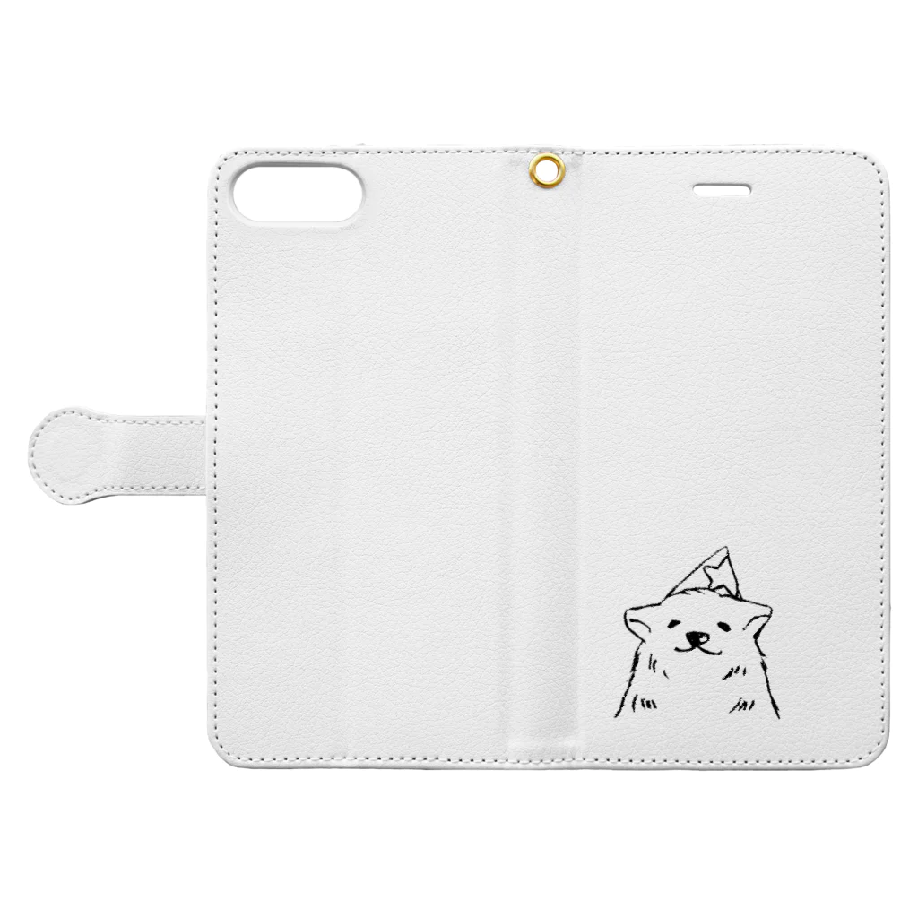 消しゴムはんこのエピリリのシロクマ Book-Style Smartphone Case:Opened (outside)